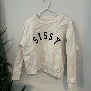 White Kids Sweatshirt with Black Lettering